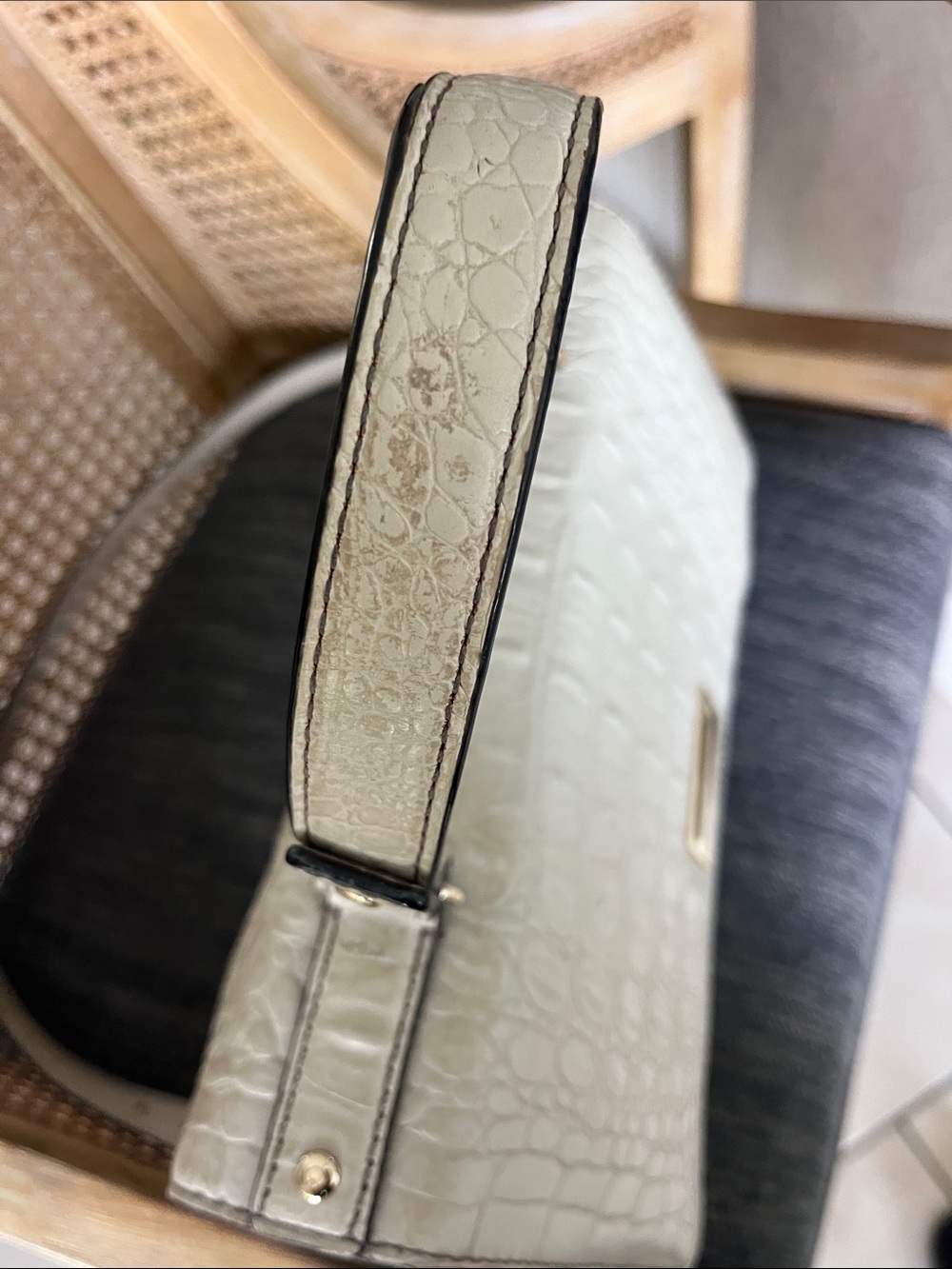 Kate Spade knightsbridge Doris gray crocodile embossed leather Crossbody - Picture 13 of 15